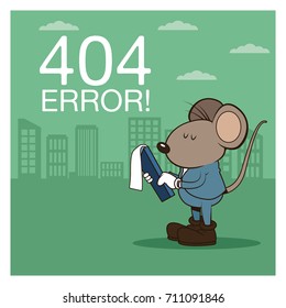 error 404 with funny mouses cartoon