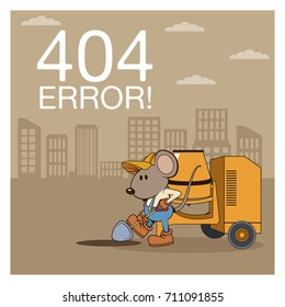 error 404 with funny mouses cartoon