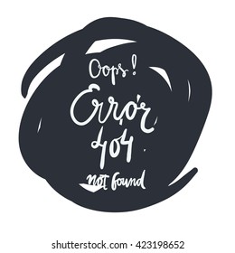 Error 404. Hand lettering banner. Page not found. Icons and illustrations for design, website, infographic, poster, advertising.