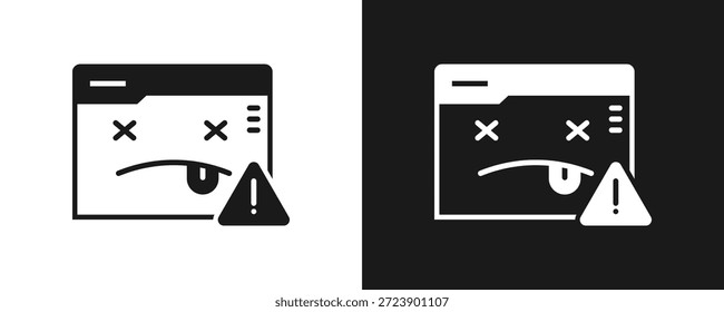 Error 404 Conjunto De Iconos Glifo En Fondo Blanco Y Negro