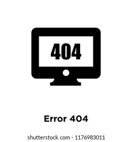 Error 404 icon vector isolated on white background, logo concept of Error 404 sign on transparent background, filled black symbol