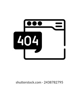 Error 404 icon vector stock illustration