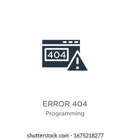 Error 404 icon vector. Trendy flat error 404 icon from programming collection isolated on white background. Vector illustration can be used for web and mobile graphic design, logo, eps10