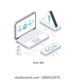 Error 404  isometric stock illustration. EPS File stock illustration