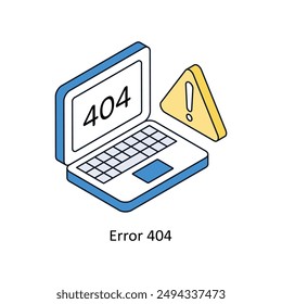 Error 404 Icono de estilo isométrico. Símbolo sobre fondo blanco EPS 10 Archivo