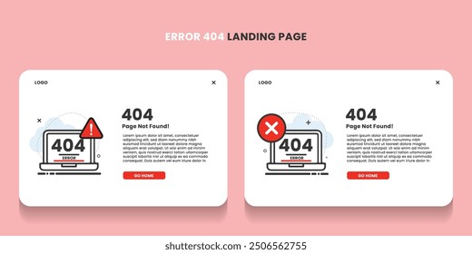 Error 404 landing page con un diseño plano de los Iniciar sesión de carretera
