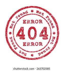 Error 404 Not found rubber stamp