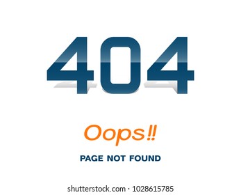 Error 404 oops page not found. Vector banner