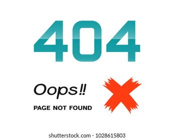 Fehler 404 oops Seite nicht gefunden. Vektorbanner