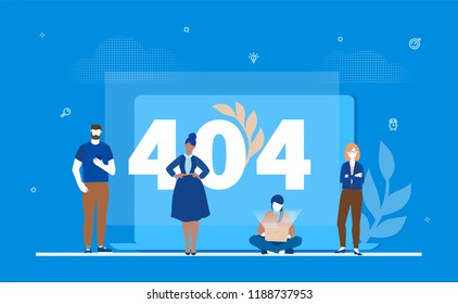 Error 404 page - flat design style colorful illustration