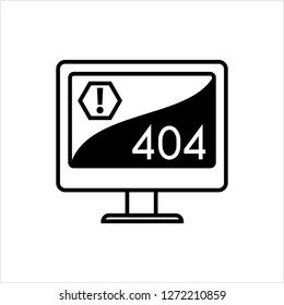 Error 404 Page Icon, Error Icon, Error Page Not Found Message, Error Code Vector Art Illustration
