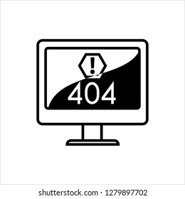 Error 404 Page Icon, Error Icon, Error Page Not Found Message, Error Code Vector Art Illustration