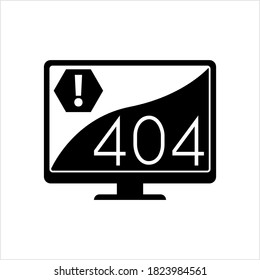 Error 404 Page Icon, Error Icon, Error Page Not Found Message, Error Code Vector Art Illustration