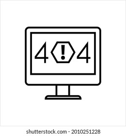 Error 404 Page Icon, Error Icon, Error Page Not Found Message, Error Code Vector Art Illustration