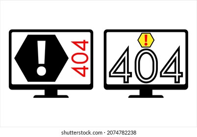 Error 404 Page Icon, Error Icon, Error Page Not Found Message, Error Code Vector Art Illustration