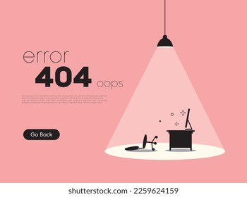 Error 404 page layout vector design. Website 404 creative concept. 404 web page error creative design. Modern 404 page not found concept. The page you requested could not be found. 10 eps.