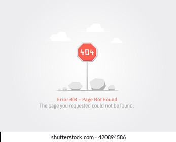 Error 404 page layout vector design. Website 404 page creative concept. 404 web page error creative design. Modern 404 page not found concept. The page you requested could not be found.