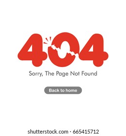 Error 404 page layout. Vector illustration