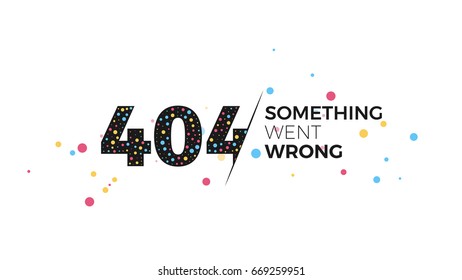 Error 404 page layout vector design. Creative design illustration for broken links and pages. The page you requested could not be found template concept. Typography and abstract round shapes.
