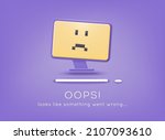 Error 404 page not found. Page not found text. Oops Looks like something went wrong. 3D Web Vector Illustrations.