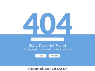 Error 404 page not found. Website 404 web failure. Oops trouble internet warning design.