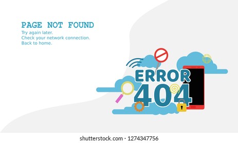 error 404 page not found. trouble internet connection.search problem page concept