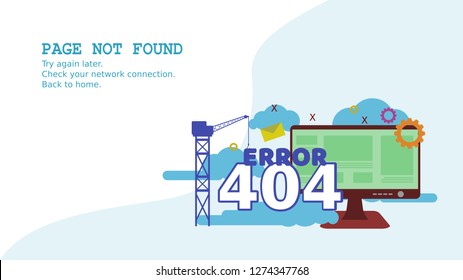 error 404 page not found. trouble internet connection.search problem page concept