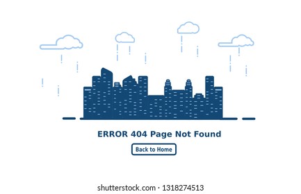 error 404 page not found. trouble internet connection.search problem page city building concept