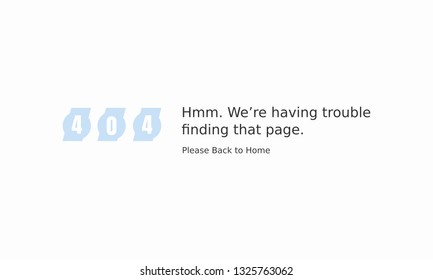 Error 404 page not found minimalist concept design. Website 404 page layout creative design. Modern 404 page not found concept. 404 trouble finding page. website error information