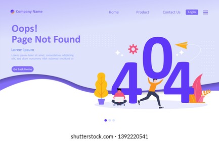 Error 404, Page Not Found Concept. Suitable for web landing page, ui, mobile app, banner template. Vector Illustration