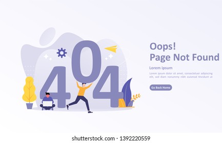 Error 404, Page Not Found Concept. Suitable for web landing page, ui, mobile app, banner template. Vector Illustration