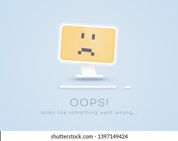 Error 404 page not found. Page not found text. Oops... Looks like something went wrong... Flat design modern vector illustration concept.