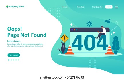 Error 404, Page Not Found Concept. Suitable for web landing page, ui, mobile app, banner template. Vector Illustration 