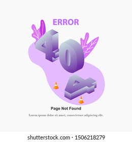 Error 404 Page Not Found. Flat Design Concept. Website And Web Page Design. Vector Illustration