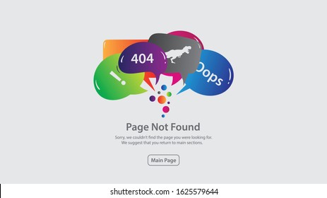 Error 404 page not found. Vector illustration template design