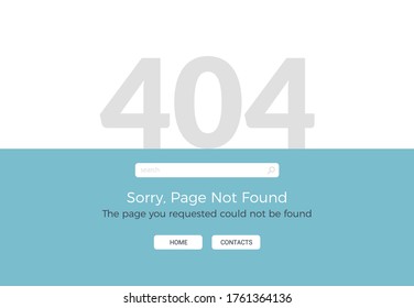 Error 404 page not found. Website 404 web failure. Oops trouble internet warning design