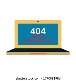 Error 404 page not found concept illustration, webpage banner, search result message, vector line icon