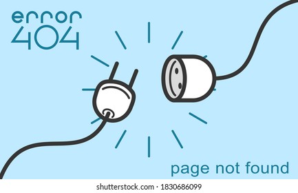 Error 404 page not found internet website failure warning design template.