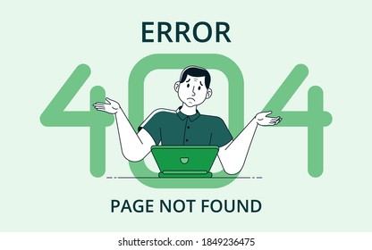 Error 404. Page not found. Vector illustration for web design