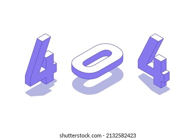 Error 404 page not found. 3D isometric illustration. Isolated vector for presentation, infographic, website, apps and other uses.