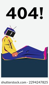 Error 404! page not found illustration, used for show the webapp customer that the page they want not found. the illustrations shouldn't be annoying, usually with quirky and funny.