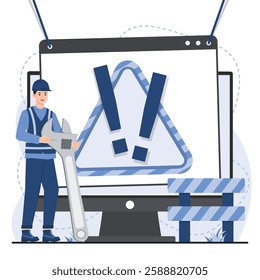 Error 404 page not found concept with missing webpage message and broken link notification