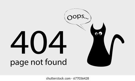 Error 404 Page not found with a cute funny cat