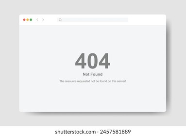 Error 404 page not found.Isolated vector for presentation, infographic, website, apps and other uses.