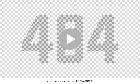 Error 404 page on transparency background. Vector illustration