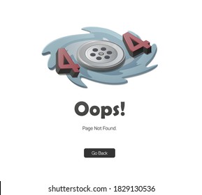 Error 404 page. Oops! Sorry, page not found. Drain hole. Isometric illustration for web.