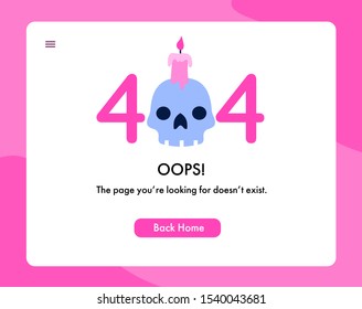 Error 404 page vector internet problem or web warning message webpage not found erroneously illustration funny set of erroneous website failure. Simple flat vector illustration.