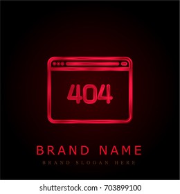 Error 404 red chromium metallic logo
