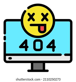 error 404 sign with desktop icon
