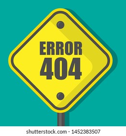 error 404 sign isolated on green background. flat design